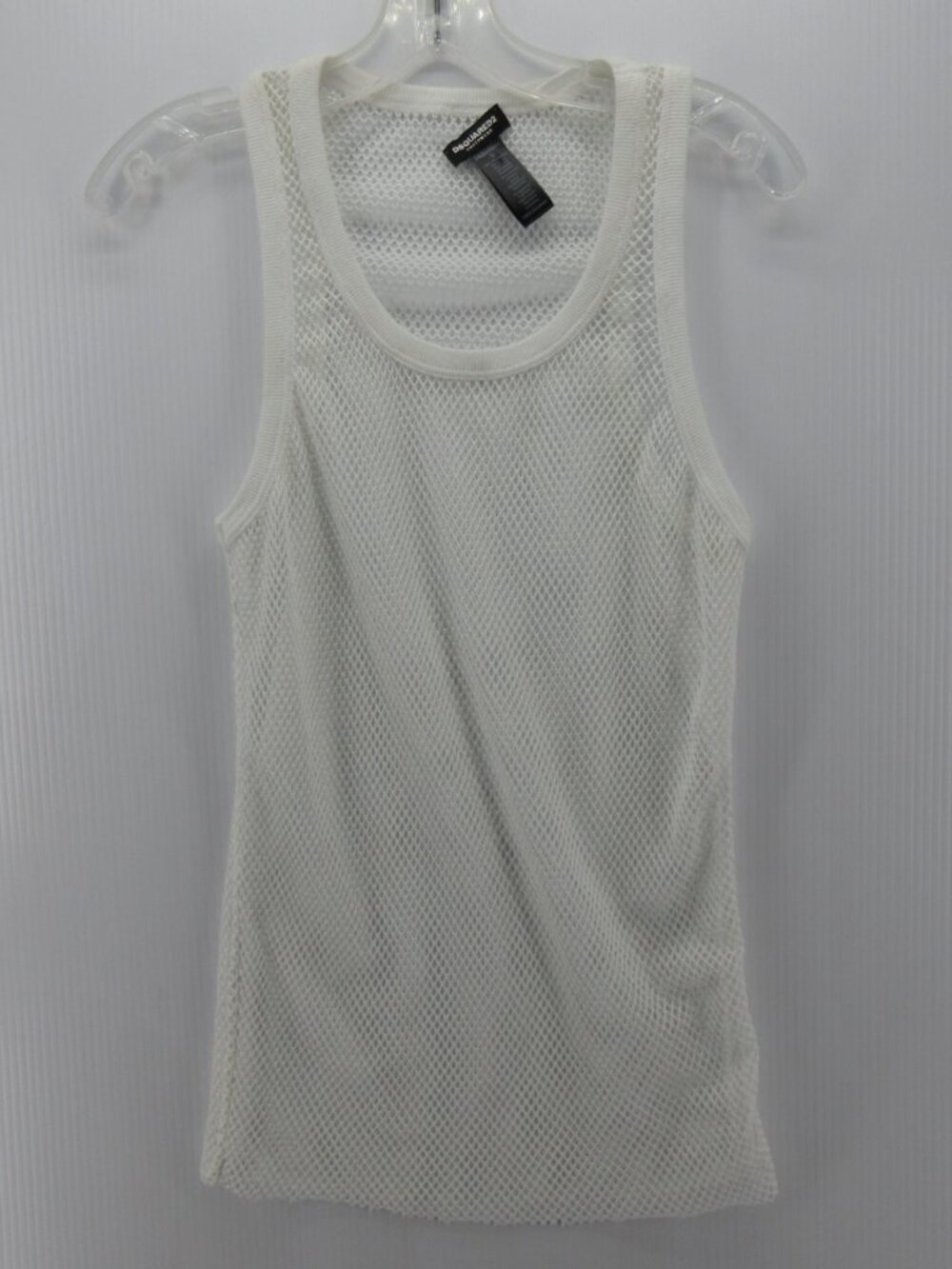 Dsquared2 Shirt Large Mesh Tank Top Sheer Fishnet Designer Knit Italy